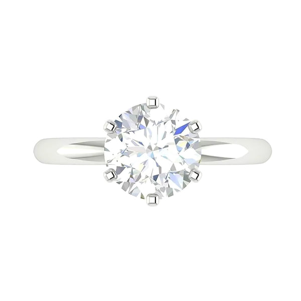 2.80 Ct Off White Moissanite Ring Luster Gift for Her Birthday 18K Gold Plated Verm 18K Gold Plated