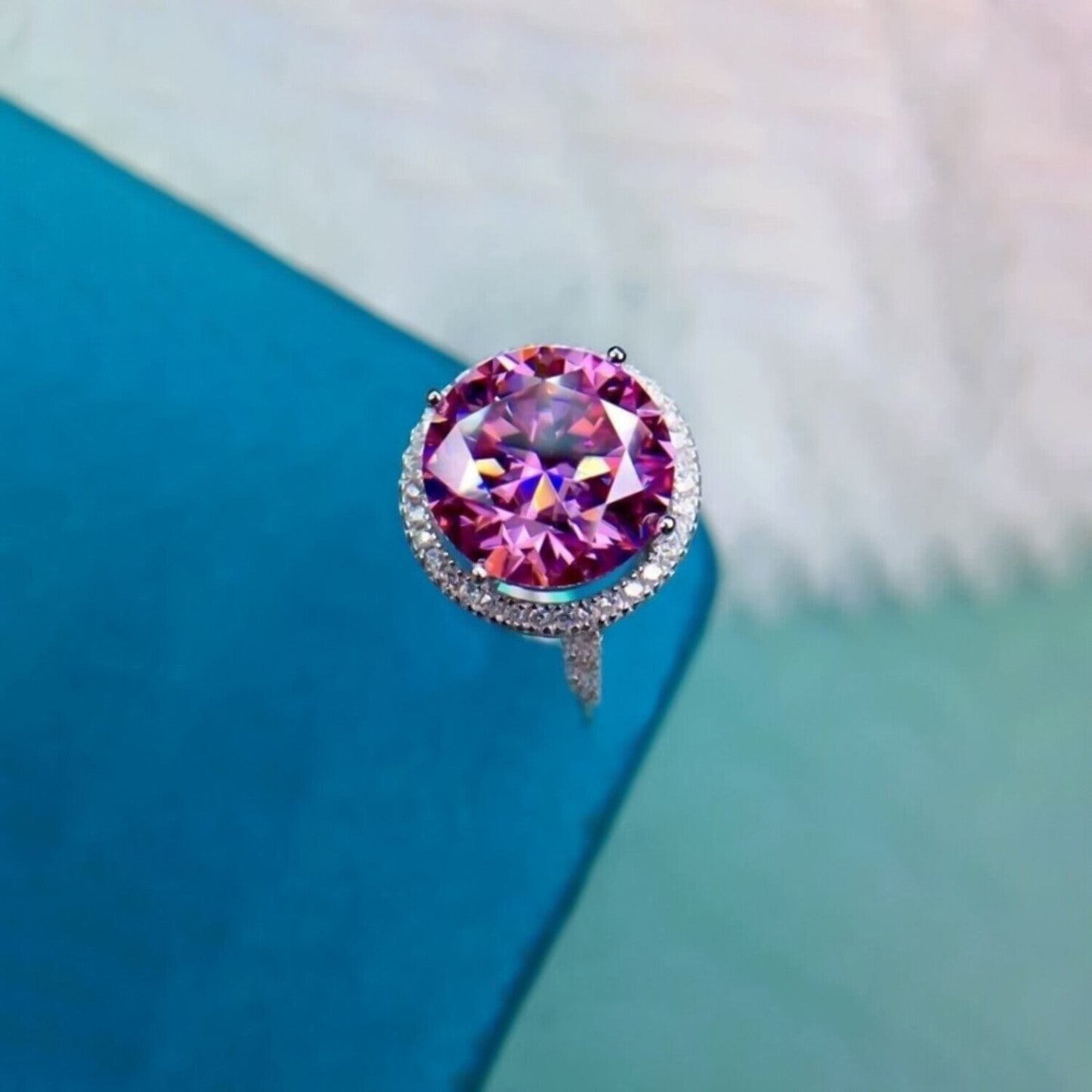 2.60 Ct Pink Moissanite Ring Designer Gift for Women Anniversary 18K Gold Plated Ve 18K Gold Plated