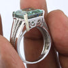 40.00 Ct Blue Moissanite Men’s Ring Huge Gift for 4th of July Event 18K Gold Plated