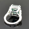 8.10 Ct Asscher Cut Blue Moissanite Ring Unique Gift for Her 18K Gold Plated Vermei 18K Gold Plated