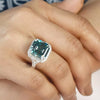 8.10 Ct Asscher Cut Blue Moissanite Ring Unique Gift for Her 18K Gold Plated Vermei 18K Gold Plated
