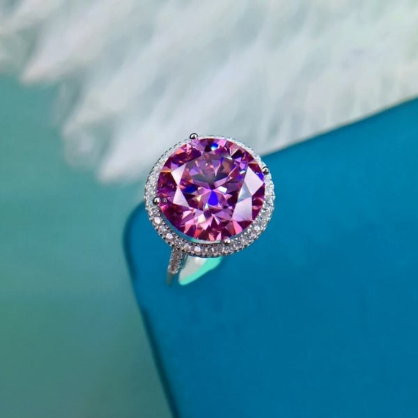 2.60 Ct Pink Moissanite Ring Designer Gift for Women Anniversary 18K Gold Plated Ve 18K Gold Plated