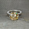 6.50 Ct Champagne Moissanite Ring Prong Set Gift for Birthday 18K Gold Plated Verme 18K Gold Plated
