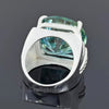 15.40 Ct Round Blue Moissanite Ring Festival Gift for Wife or Mom 18K Gold Plated V 18K Gold Plated