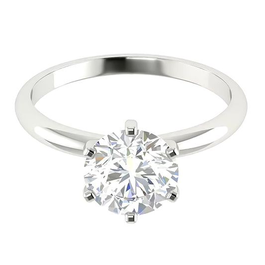 2.80 Ct Off White Moissanite Ring Luster Gift for Her Birthday 18K Gold Plated Verm 18K Gold Plated