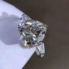 5.10 Ct Heart Cut Off White Treated Moissanite Solitaire Ring in 18K Gold Plated Ve 18K Gold Plated