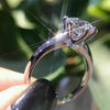 2.70 Ct Round Cut White Treated Moissanite Solitaire Ring in Cert 18K Gold Plated V 18K Gold Plated