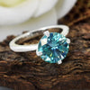 3.60 Ct Blue Treated Moissanite Solitaire Ring in – Stunning Bling 18K Gold Plated 18K Gold Plated