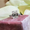 4.20 Ct White Emerald Cut Treated Moissanite Solitaire Ring in 18K Gold Plated Verm 18K Gold Plated