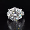 RARE 9.25 Ct Round Cut White Treated Moissanite Solitaire Ring in 18K Gold Plated V 18K Gold Plated