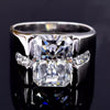 4.00 Ct Radiant Cut White Treated Moissanite Solitaire Ring in Cert 18K Gold Plated