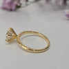 3.40 Ct Off White Treated Moissanite Solitaire Statement Ring in 18K Gold Plated Ve 18K Gold Plated