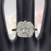 3.25 Ct Radiant Cut Off White Treated Moissanite Ring in Certified 18K Gold Plated 18K Gold Plated