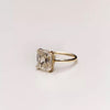 6.30 Ct Asscher Cut Off White Moissanite Solitaire Ring in – RARE 18K Gold Plated V 18K Gold Plated