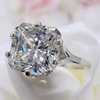 3.25 Ct Radiant Cut Off White Treated Moissanite Ring in Certified 18K Gold Plated 18K Gold Plated