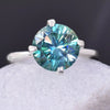 3.60 Ct Blue Treated Moissanite Solitaire Ring in – Stunning Bling 18K Gold Plated 18K Gold Plated