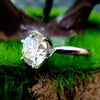 3.70 Ct Round Cut Off White Treated Moissanite Ring in – Certified 18K Gold Plated 18K Gold Plated