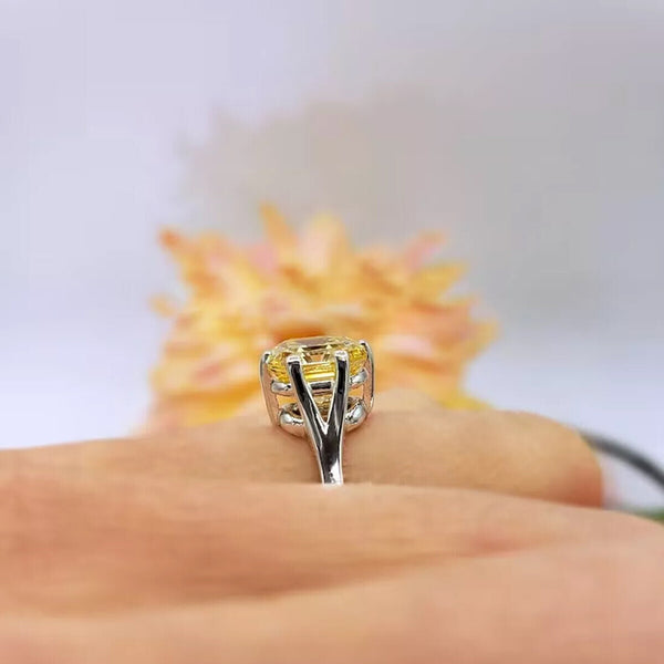 4.00 Ct Champagne Treated Moissanite Ring in – Certified Beauty 18K Gold Plated Ver 18K Gold Plated