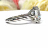 6.65 Ct Round Cut White Treated Moissanite Solitaire Ring Certified 18K Gold Plated