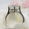 RARE 24.30 Ct Radiant Cut Off White Treated Moissanite Ring in Cert 18K Gold Plated