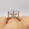 4.50 Ct Radiant Cut White Treated Moissanite Solitaire Ring in WOW 18K Gold Plated 18K Gold Plated