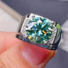 RARE 6.30 Ct Round Cut Blue Treated Moissanite Solitaire Ring in 18K Gold Plated Ve 18K Gold Plated