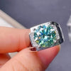 RARE 6.30 Ct Round Cut Blue Treated Moissanite Solitaire Ring in 18K Gold Plated Ve 18K Gold Plated