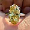 RARE 9.25 Ct Champagne Treated Moissanite Solitaire Ring in Cert 18K Gold Plated Ve 18K Gold Plated
