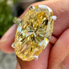 RARE 9.25 Ct Champagne Treated Moissanite Solitaire Ring in Cert 18K Gold Plated Ve 18K Gold Plated