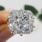 4.50 Ct Radiant Cut White Treated Moissanite Solitaire Ring in WOW 18K Gold Plated 18K Gold Plated