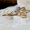 RARE 11 Ct Champagne Treated Moissanite Ring in Certified 18K Gold Plated