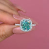 5.90 Ct Cushion Cut Blue Treated Moissanite Solitaire Ring in WOW 18K Gold Plated V 18K Gold Plated