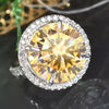 RARE 35.20 Ct Round Cut Champagne Treated Moissanite Ring in Gift 18K Gold Plated V 18K Gold Plated