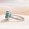 5.90 Ct Cushion Cut Blue Treated Moissanite Solitaire Ring in WOW 18K Gold Plated V 18K Gold Plated