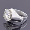 10.10 Ct Off White Treated Moissanite Solitaire Men's Ring in Cert 18K Gold Plated 18K Gold Plated