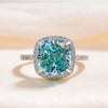 5.90 Ct Cushion Cut Blue Treated Moissanite Solitaire Ring in WOW 18K Gold Plated V 18K Gold Plated