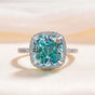 5.90 Ct Cushion Cut Blue Treated Moissanite Solitaire Ring in WOW 18K Gold Plated V 18K Gold Plated