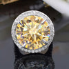 12.30 Ct Champagne Treated Moissanite Solitaire Ring in – RARE Gem 18K Gold Plated 18K Gold Plated
