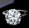 4.55 Ct Round Cut Off White Moissanite Solitaire Ring in – Certified 18K Gold Plate 18K Gold Plated