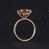 RARE 9 Ct Round Brilliant Champagne Moissanite Ring in 18K Gold Plated