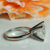 2.60 Ct Cushion Cut Off White Moissanite Solitaire Ring in – Rare 18K Gold Plated V 18K Gold Plated