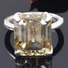 8.50 Ct Emerald Champagne Treated Moissanite Ring in – Certified 18K Gold Plated Ve 18K Gold Plated