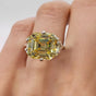 RARE 20 Ct Champagne Treated Moissanite Ring in Certified 18K Gold Plated