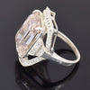 15.20 Ct Emerald Off White Moissanite Ring in Rings 18K Gold Plated