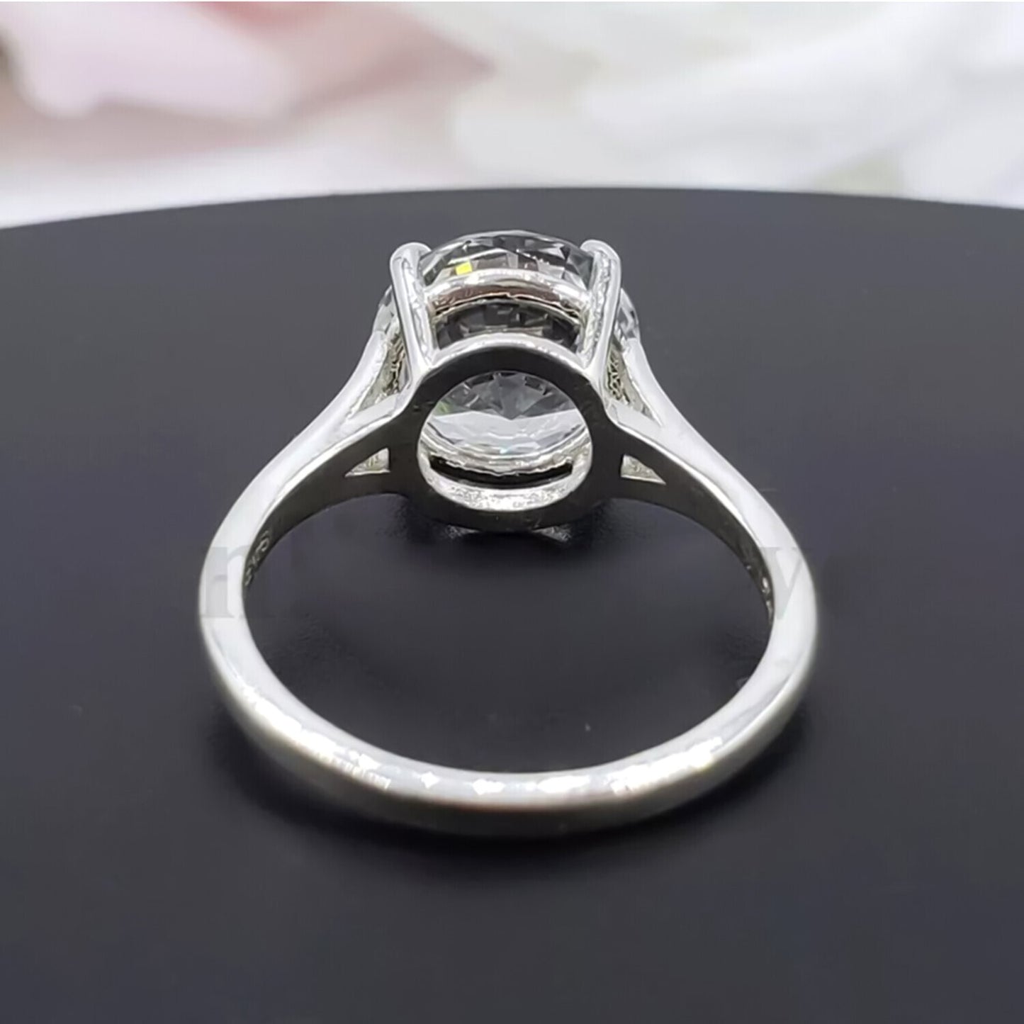 3.25 Ct Round Off White Moissanite Solitaire Ring in – Elegant Gift 18K Gold Plated