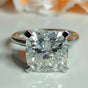 2.60 Ct Cushion Cut Off White Moissanite Solitaire Ring in – Rare 18K Gold Plated V 18K Gold Plated