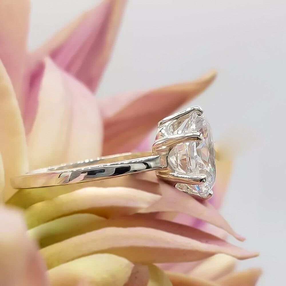 4.85 Ct Oval Cut Off White Moissanite Ring in – Certified Sparkler 18K Gold Plated 18K Gold Plated