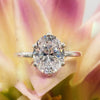 4.85 Ct Oval Cut Off White Moissanite Ring in – Certified Sparkler 18K Gold Plated 18K Gold Plated