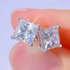 4.00 Ct Princess White Moissanite Studs Gold Vermeil – 4th July Festival Pick - GEMHUB & CO.