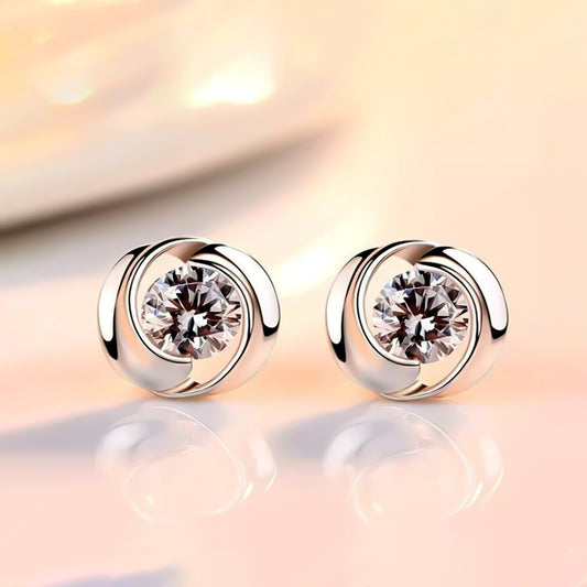 6.40 Ct Round White Moissanite Stud Earrings Gold Vermeil – Party Wear Gift - GEMHUB & CO.